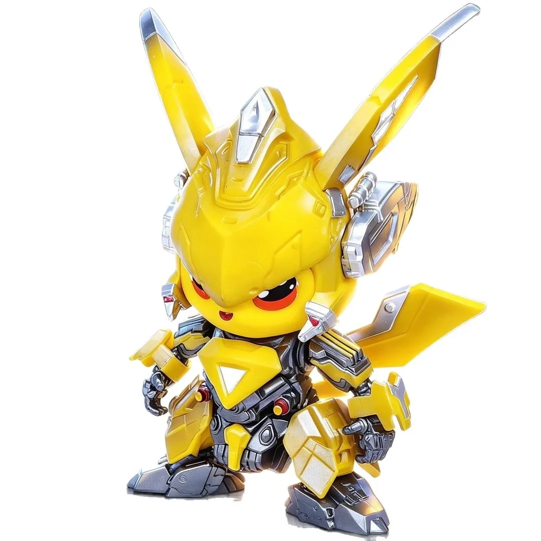 Mecha Bumblebee Cosplay Pikachu Resin Statue – Pokemon x Transformers Crossover GK Model, Collectible Anime Figure Gift for Fans